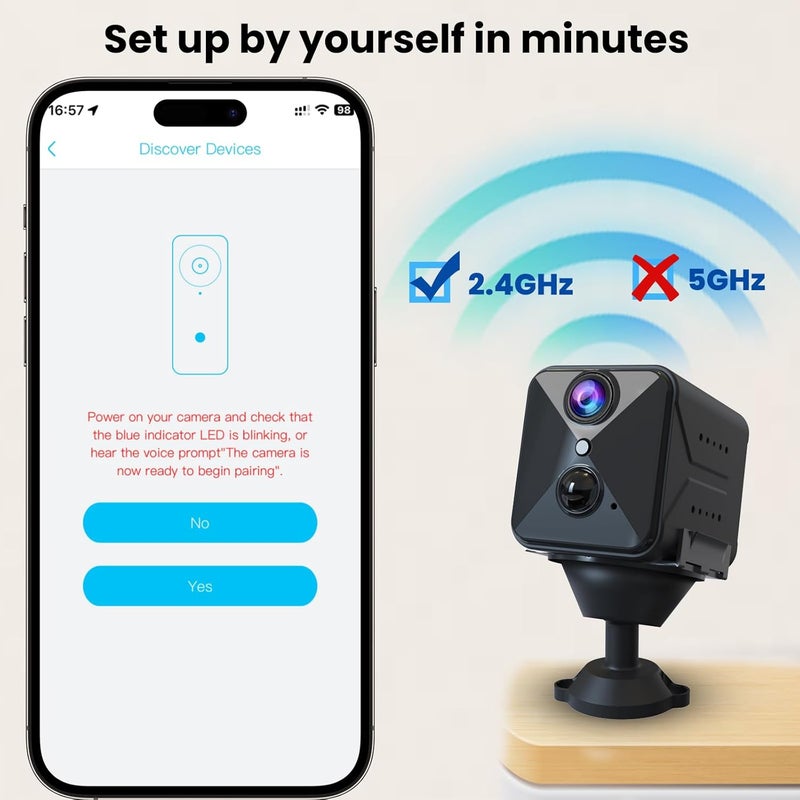 JVSCAM كاميرا أمان 4K مطورة 2026، كاميرا مربية صغيرة للمنزل مع تخزين سحابي مجاني، كاميرا واي فاي، عمر بطارية طويل، كشف الحركة، مشاهدة عن بُعد، كاميرا لاسلكية لمراقبة الحيوانات الأليفة/الرضع/المربية - Image 3